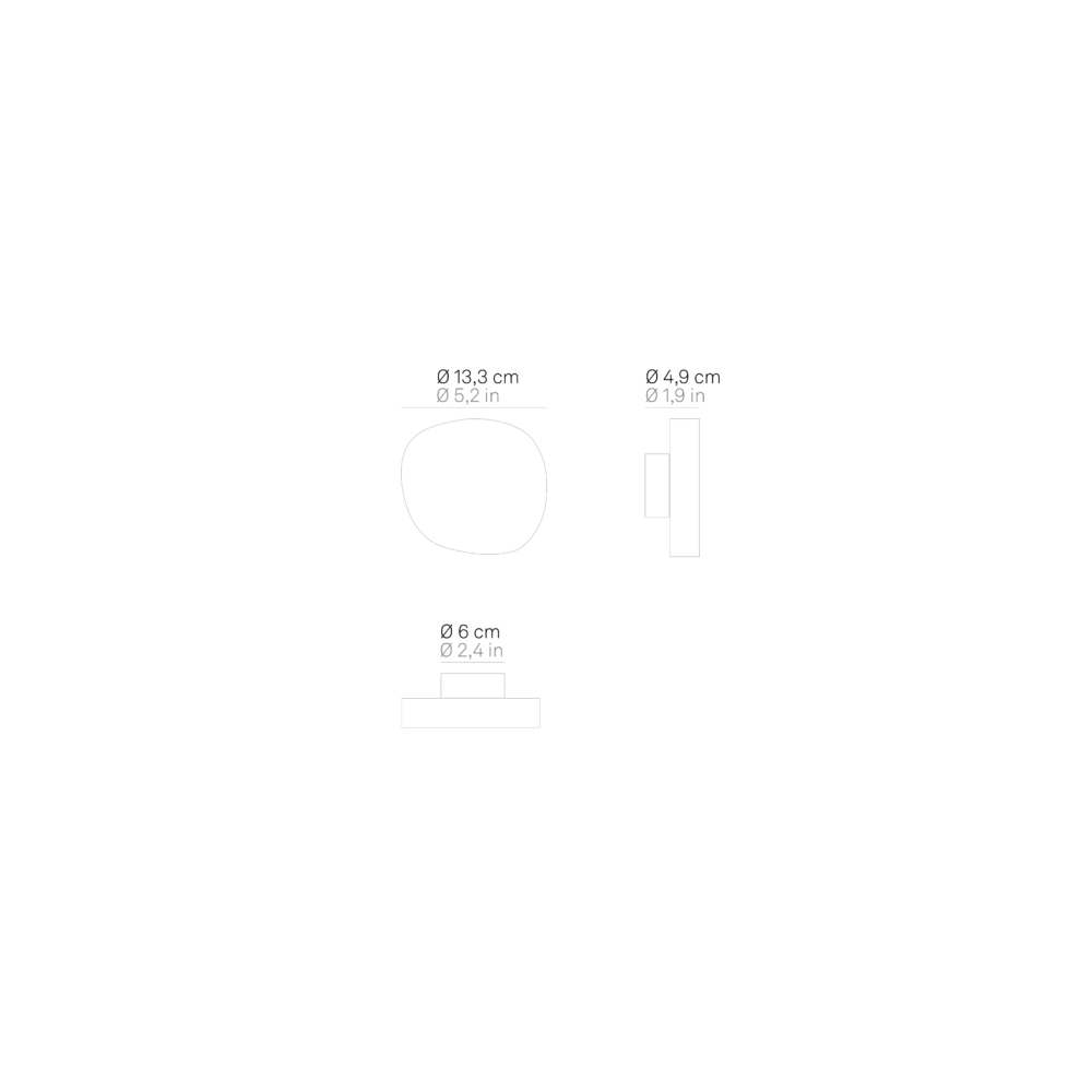 Applique LED da parete Zafferano Ciottolo IP54 7W 890lm 3000K in alluminio Grigio Scuro