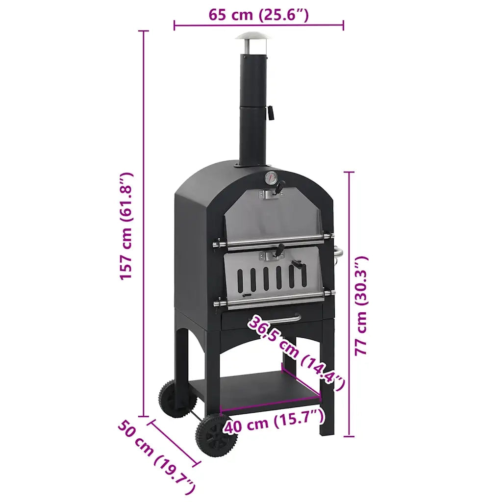 Forno Pizza Esterno a Carbonella con Pietra Refrattaria CFW1882332