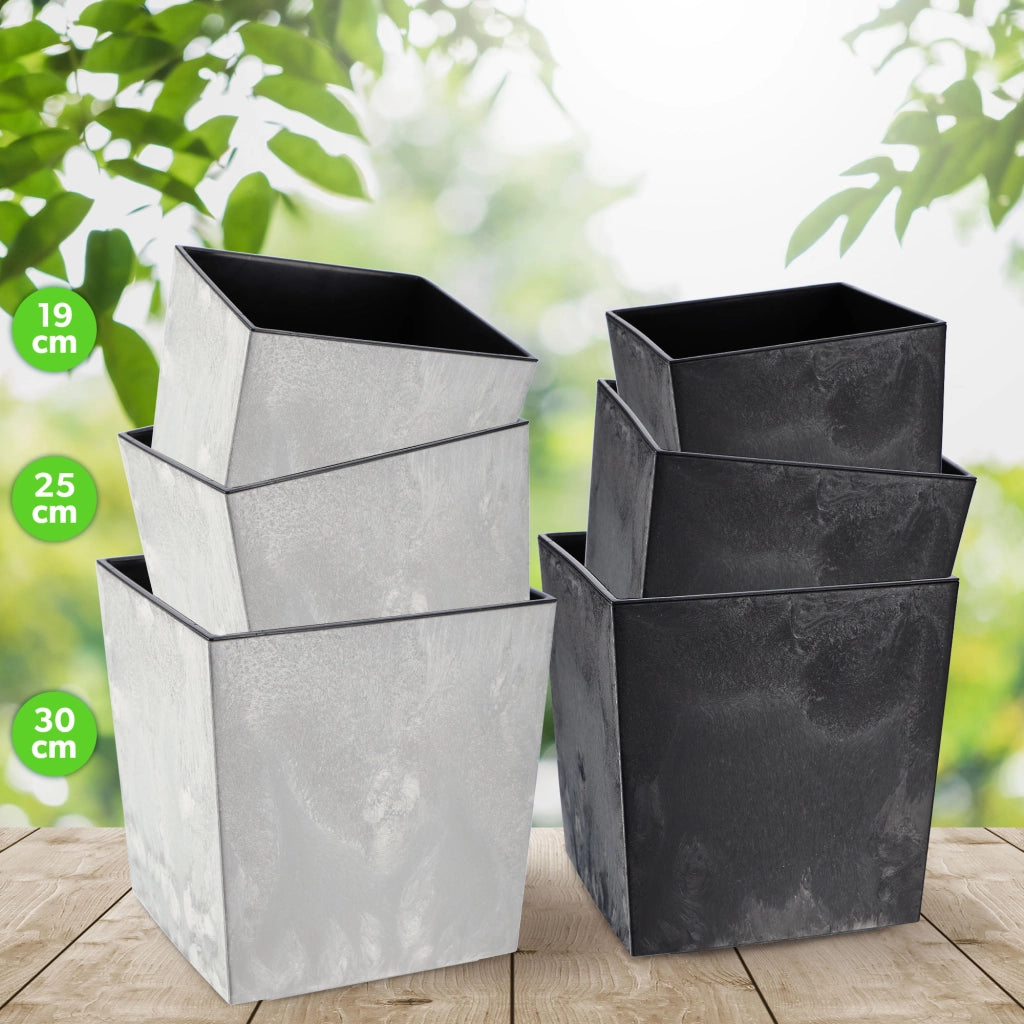 Vaso da fiori KADAX da 30 cm, copertura in plastica nera con inserto.