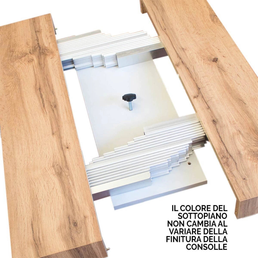 Consolle Allungabile 90-196x40x77 cm Saki Small Evolution Noce Gambe Bianche
