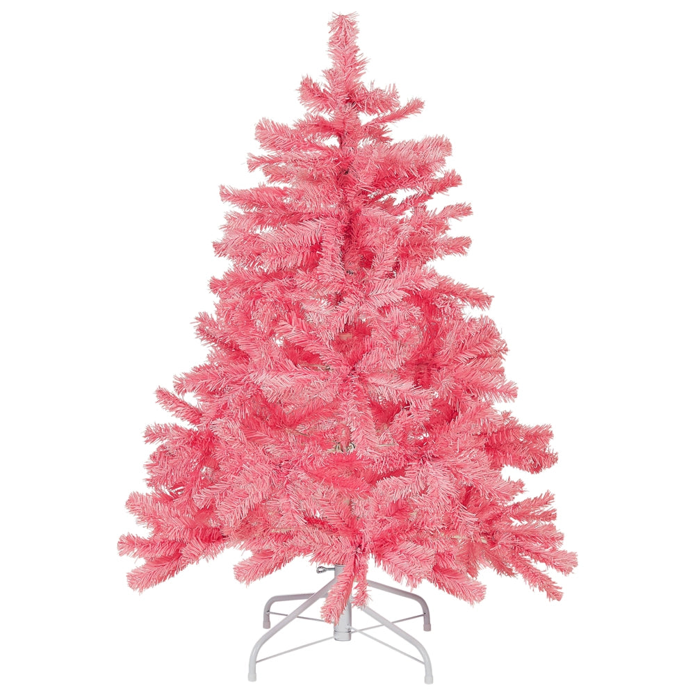 Albero di Natale artificiale Base in metallo PVC tradizionale 120 cm rosa