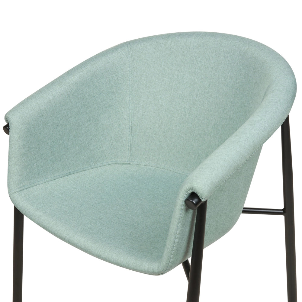 Set di 2 sedie da pranzo con imbottitura in tessuto verde menta Seduta da pranzo dal design moderno e contemporaneo