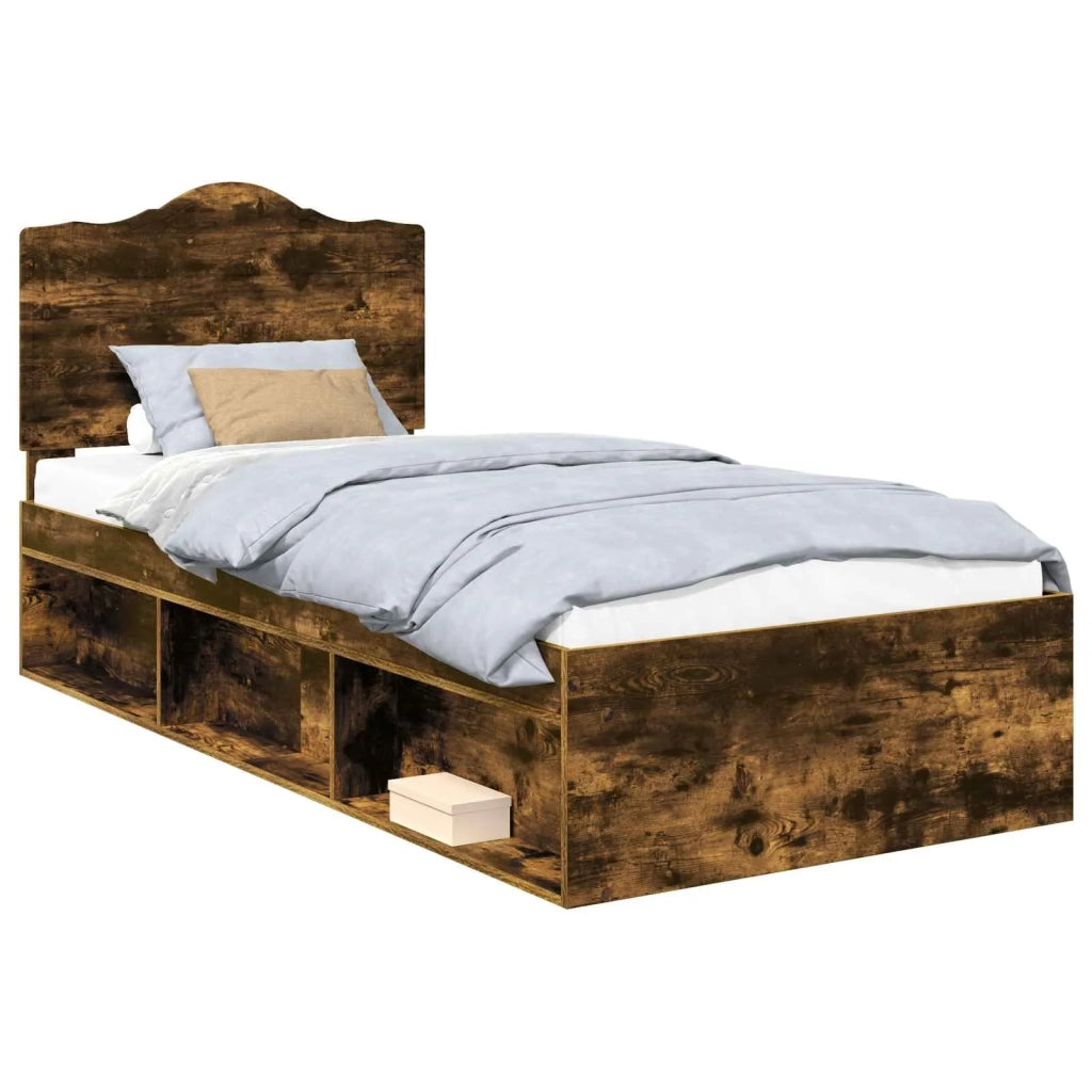 Struttura del letto-Giroletto Rovere fum¨¦ 90 x 190 cm Pino massello 838258