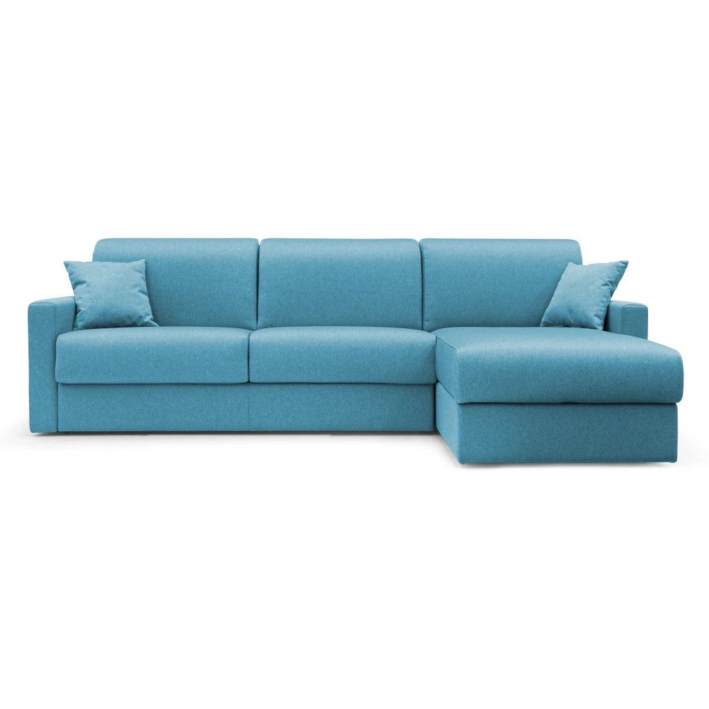 Chris Divano letto angolare 5 posti in tessuto impermeabile T13 288 cm Destro (mat. 160x197) azzurro