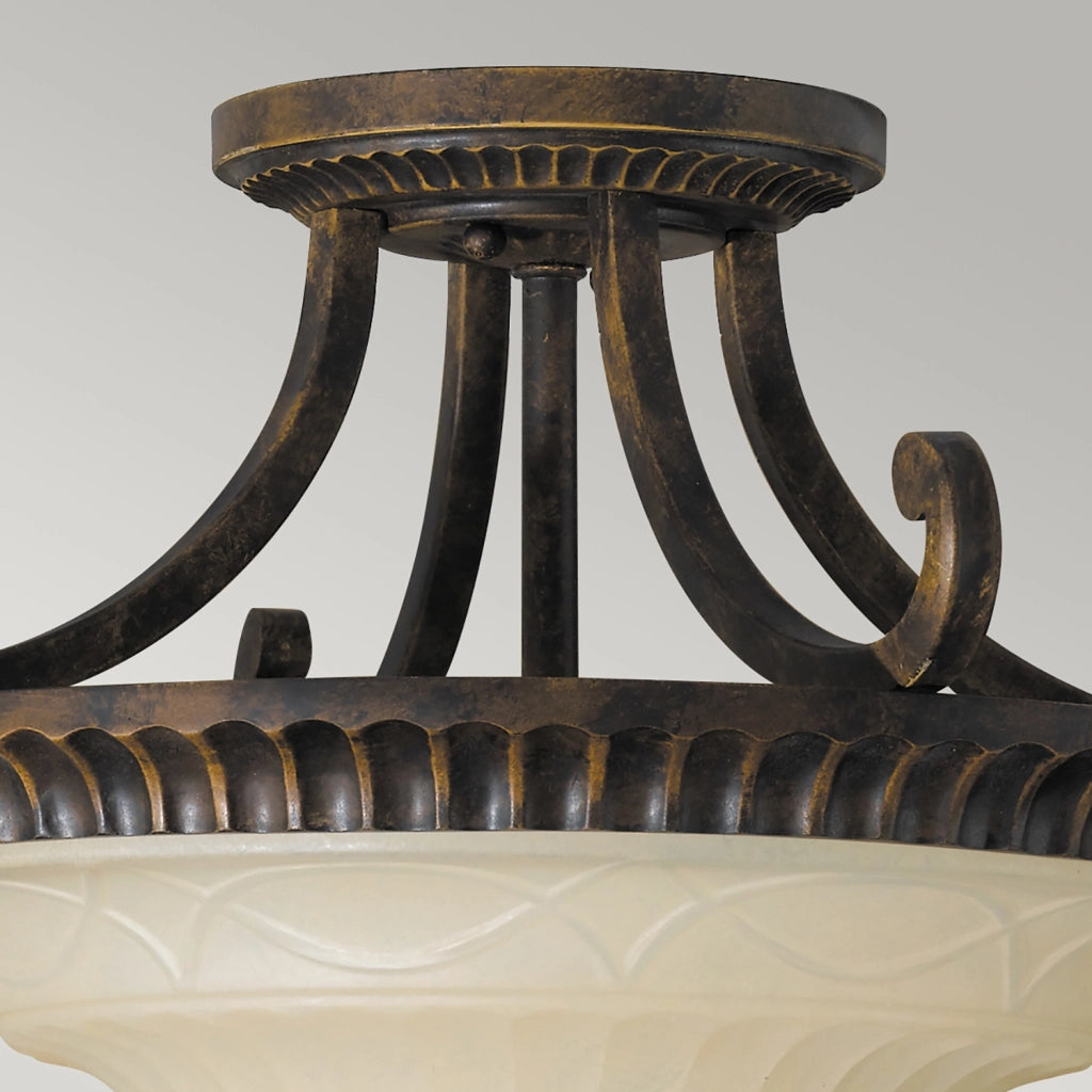 Lampada a Soffitto Industrial Nordico Trilogy Metallo Bronzo Antico 3 Luci E27