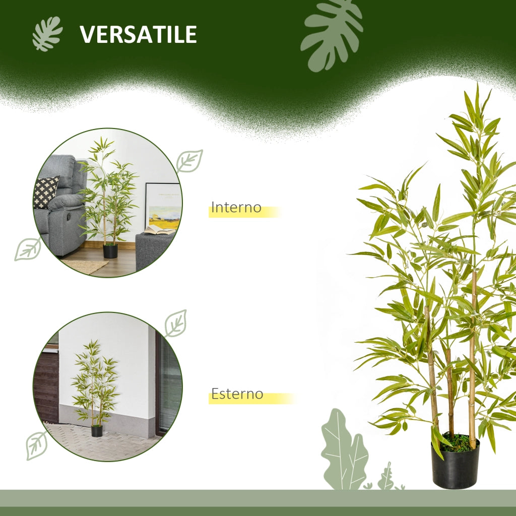 Pianta Artificiale Bamb¨´ Realistica ¨C Minimal ¨C 120 cm in Vaso