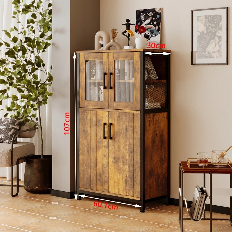 Credenza rustica, mobiletto in stile loft vintage retrò per sala da pranzo e cucina