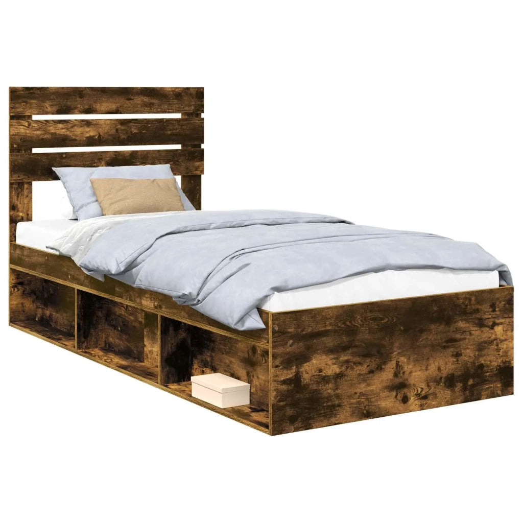 Struttura del letto-Giroletto Rovere fum¨¦ 90 x 200 cm Pino massello 148273