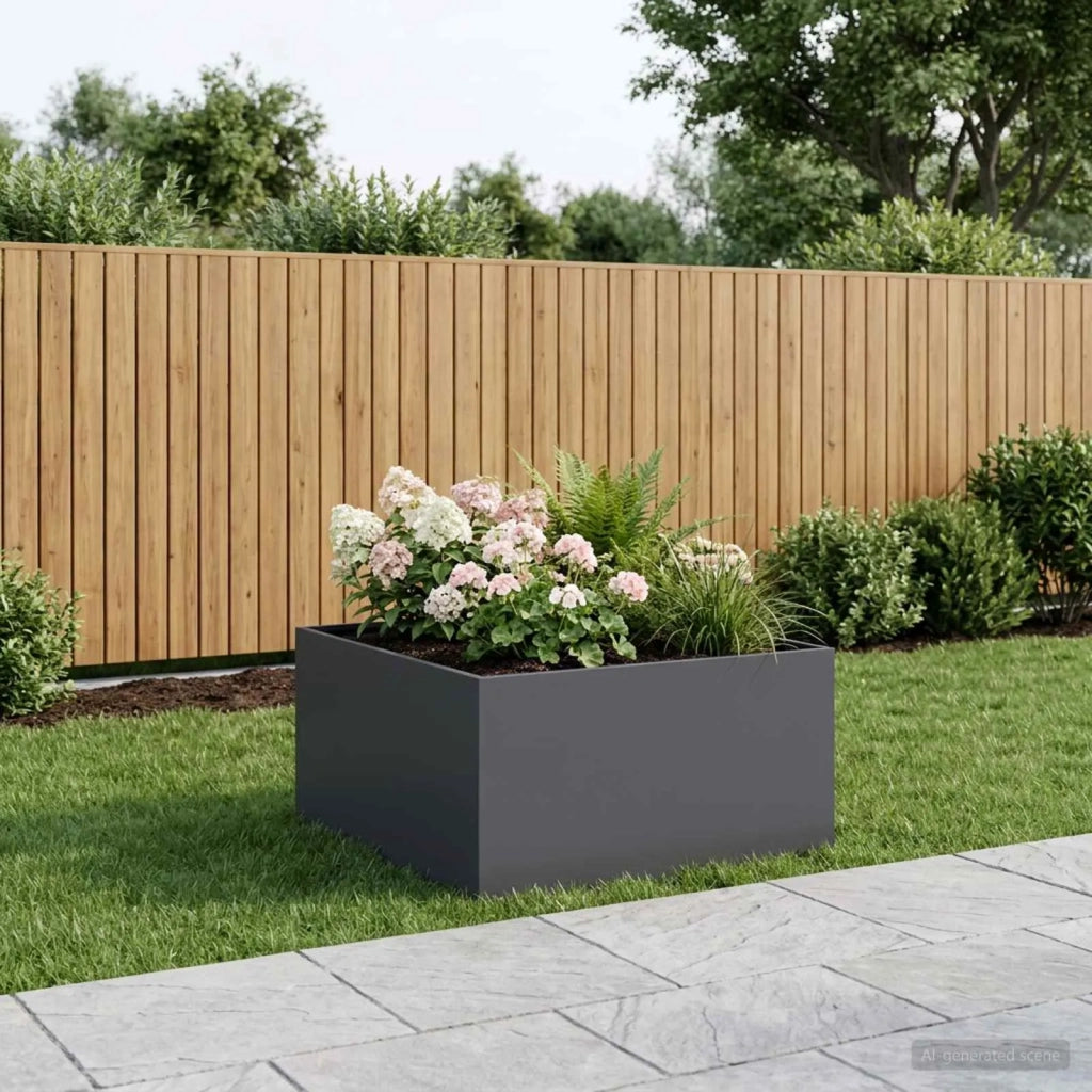 Vaso da giardino Antracite 80 x 80 x 40 cm 8005110