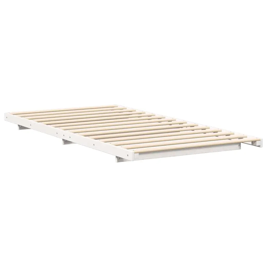 Letto singolo | Letto per adulti | Struttura del letto Bianco 100 x 220 cm Pino massello