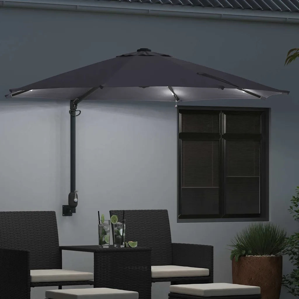 Ombrello | Parasol da giardino Antracite 248 x 248 x 148 cm