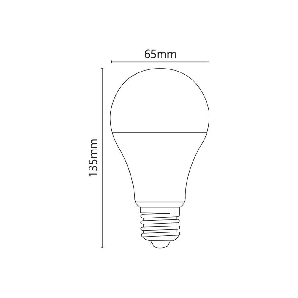 Alca power a65 19w 175-250v 2200lm 4000k e27 lampada classica a led