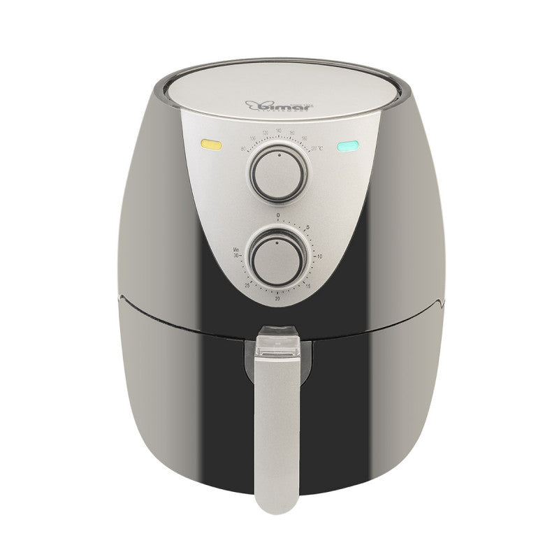 Bimar Friggitrice ad Aria FR37, Frittura senza olio, Air Fryer, Spegnimento automatico, Cestello estraibile, 80°-200°C, Design compatto (3,7 litri)