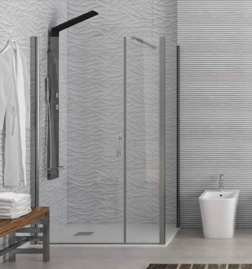 Box Doccia H190 Anta Battente Cristallo 6mm - 90x110 - Ingresso 75 - Antina 31