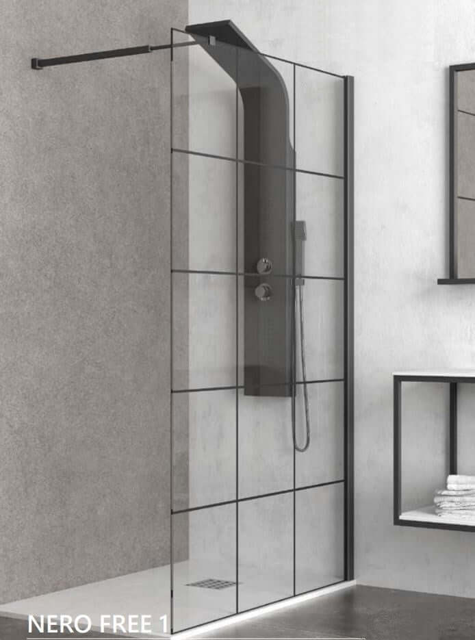 Parete Walkin H200cm Trasparente 6mm Stile Industrial - 99 cm