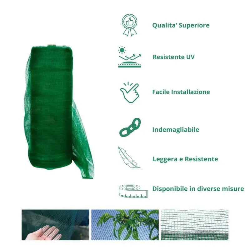Rete telo antigrandine alta resistenza per orto coltivazioni coperture e protezione autorimesse da metri 4x20