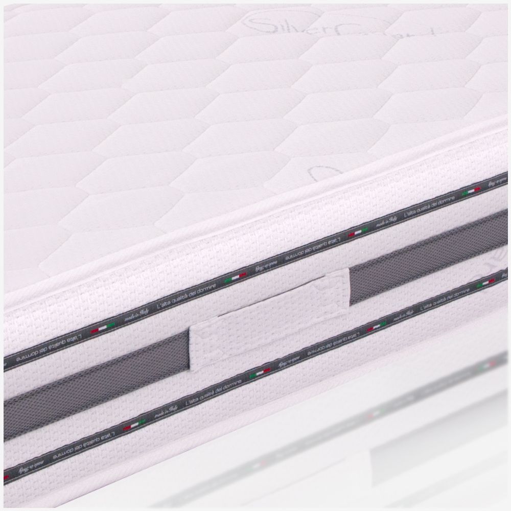Materasso Matrimoniale 180x200, alto 22 cm - Memory Foam, Rivestimento Silver, Ergonomico | Sommo